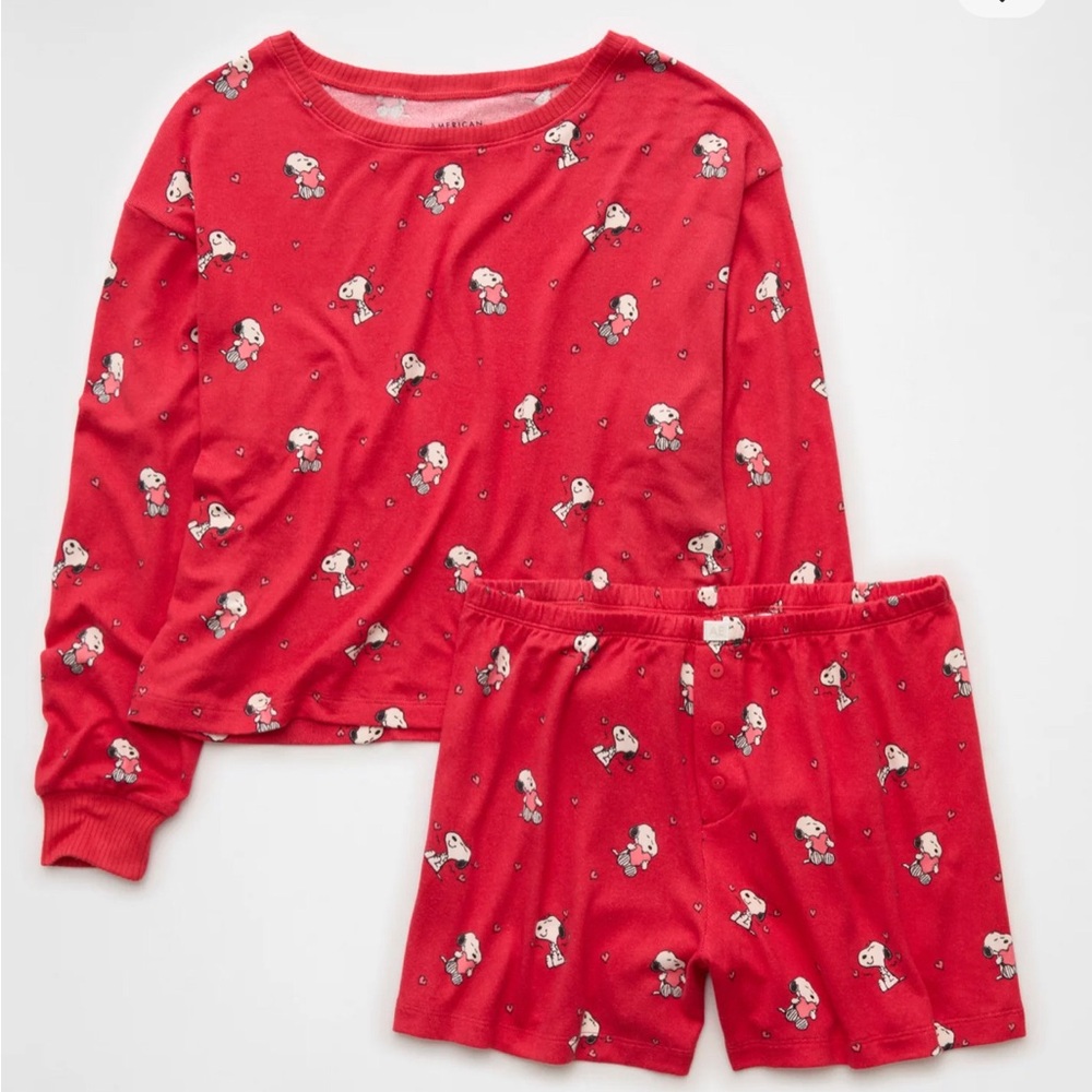 BRAND NEW American Eagle Valentines Snoopy Pajamas